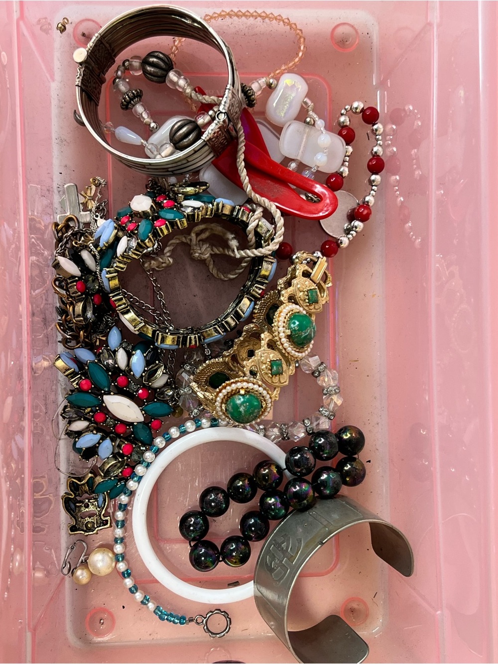 Assorted Women’s Statement Jewelry Set in Red, Green, Black and White